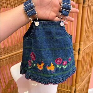 Denim Top with Floral Embroidery for Infant